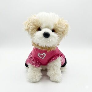 Douglas Cuddle Toys Plush Dog Pink Dress Hearts Stuffed Animal 2012 Item 4907